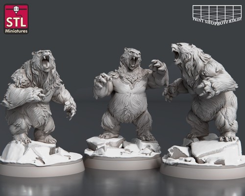 Furchteinflössende Bären Miniatur Set Dire Bear Figure für TTRPGs wie D&D 5e - Bild 5 von 15