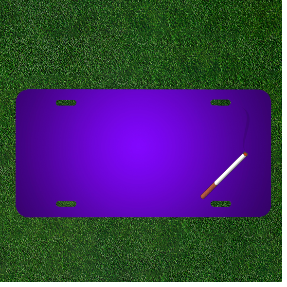 Create Your Own Custom Personalized License Plate Featuring Names with a Cigarette Smoking Lit Design