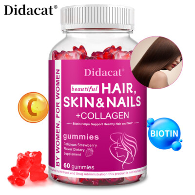 Premium Collagen Peptide Gummies Hydrolyzed for Anti-Aging (Type I, II, III)