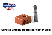 Creality CR-10 Stainless Steel Heatbreak (Throat) & Heater Block, S4, S5, Ender