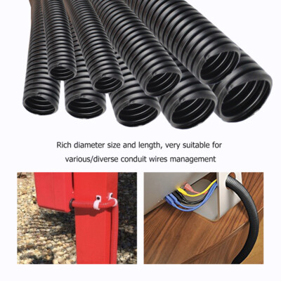 Wiring Loom Split Wire Cable Sleeve Flex Tubing Wire Wrap Corrugated Conduit Lot