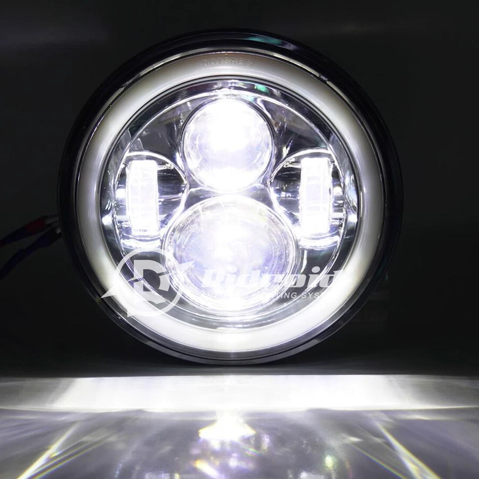 Conjunto de faróis de neblina halo 7" LED para Harley Davidson Heritage Softail Classic - Imagem 3 de 4