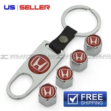 VALVE STEM CAPS + KEYCHAIN WHEEL TIRE SILVER - US SELLER