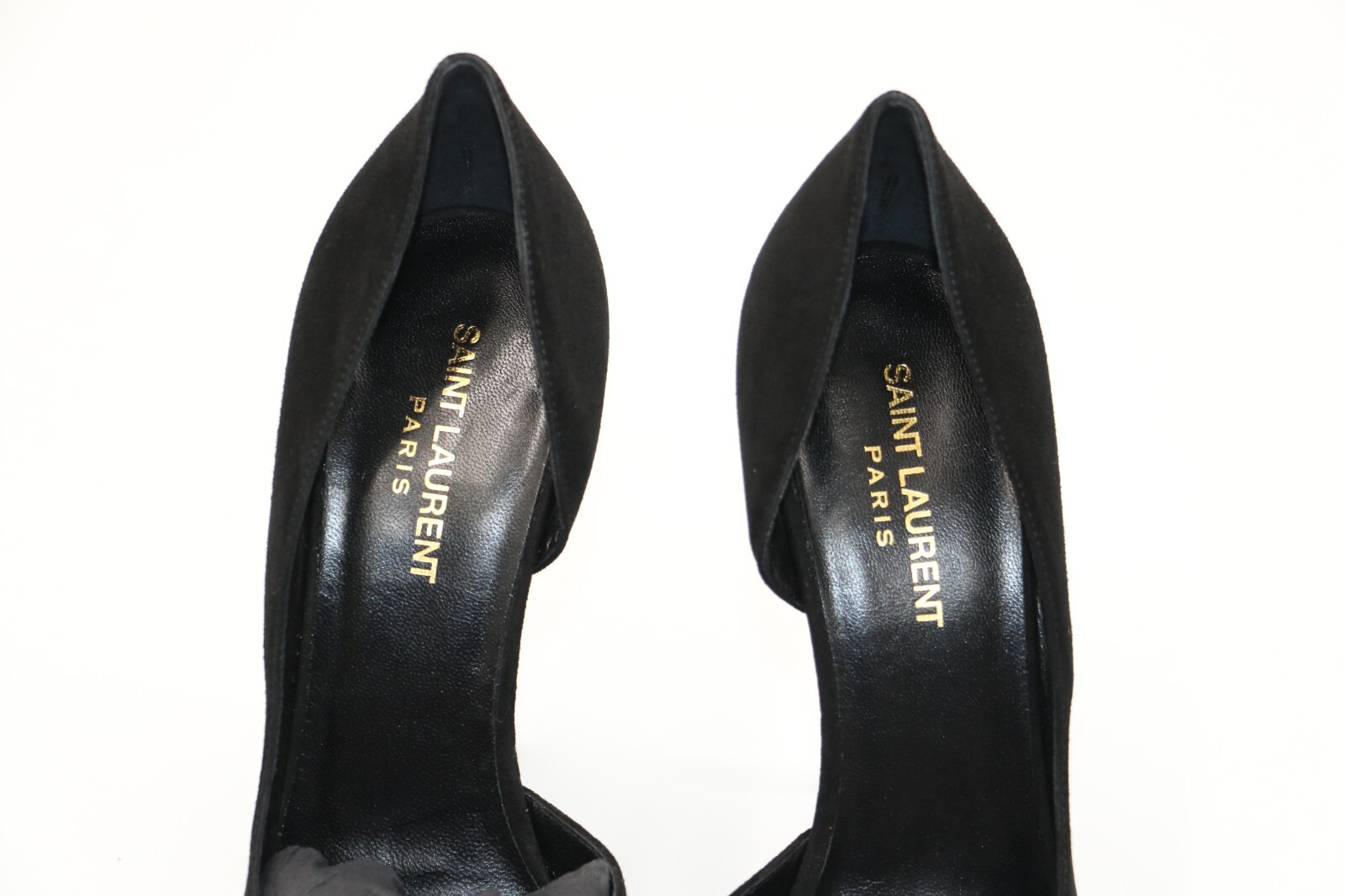 Saint Laurent Janis 105 D’Orsay decolte scamosciate plateau nere 39 5 9 5