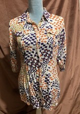 Women’s Cabi Small Wrinkle Free Floral Multi Button Up Shirt