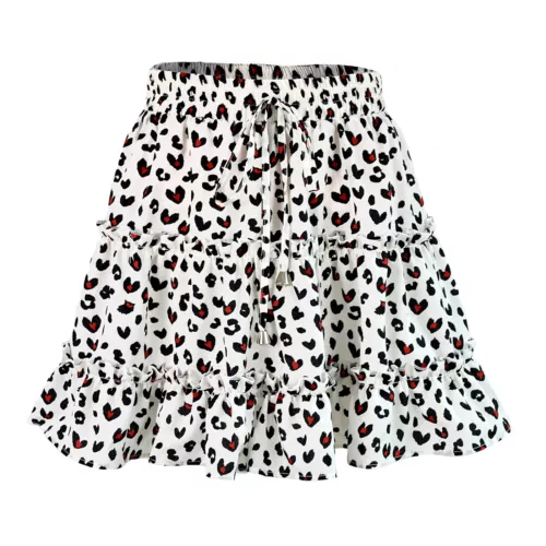 Bohemian Women's Skirt Summer Beach Mini Dress High Waist Elastic Ruffle Short - Picture 11 of 21