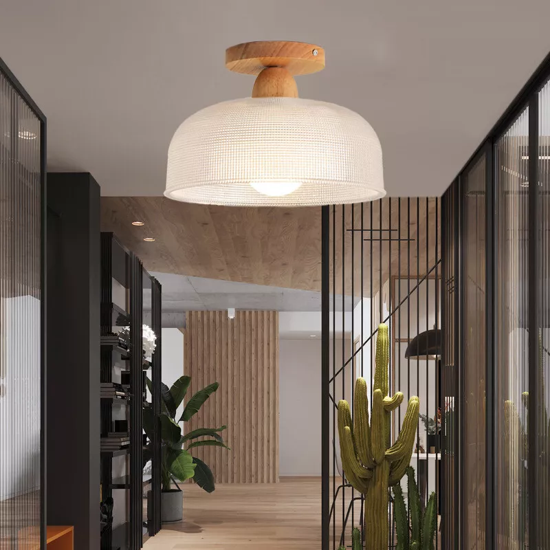 Modern Wooden Ceiling Light Bowl Shade