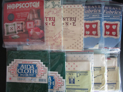 YOU PICK Evenweave and Aida 14 ct Cross Stitch Fabric - Some Vintage - Unused