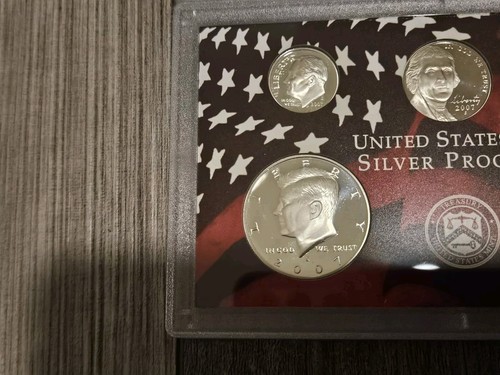 2007-S US Mint Silver Proof Set with COA & Box 14 Coins 7-90% Silver Coins, WoW! - Picture 7 of 21