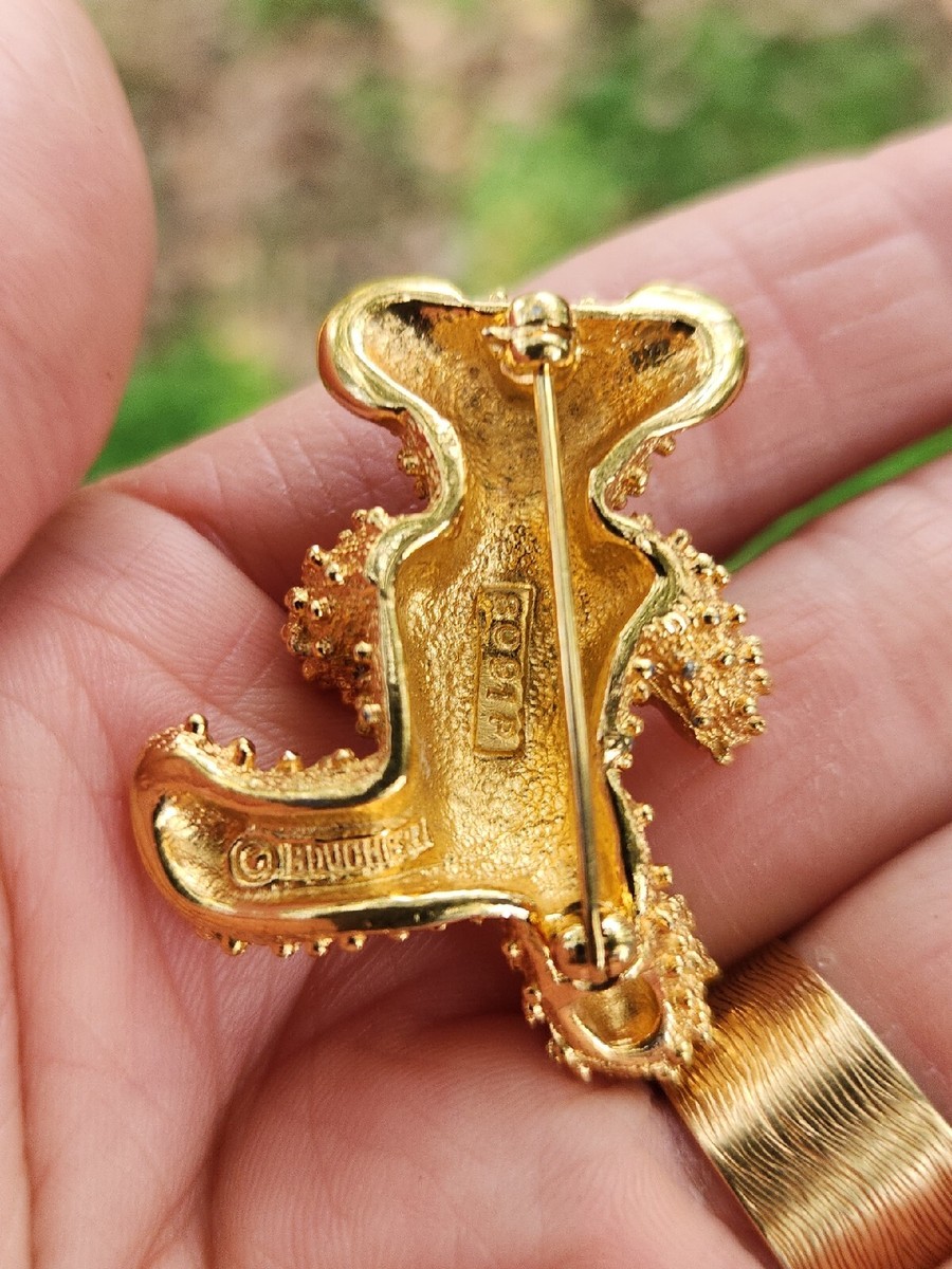 【ひろ】HARPO Bear Brooch Batya-Gold-Tone-Articulated-
