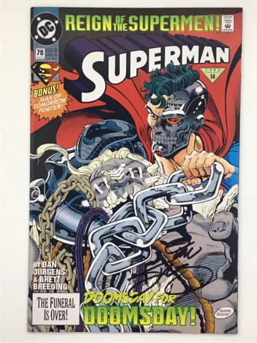 Superman 78 Signed Dan Jurgens Doomsday 1st Appearance Cyborg Superman
