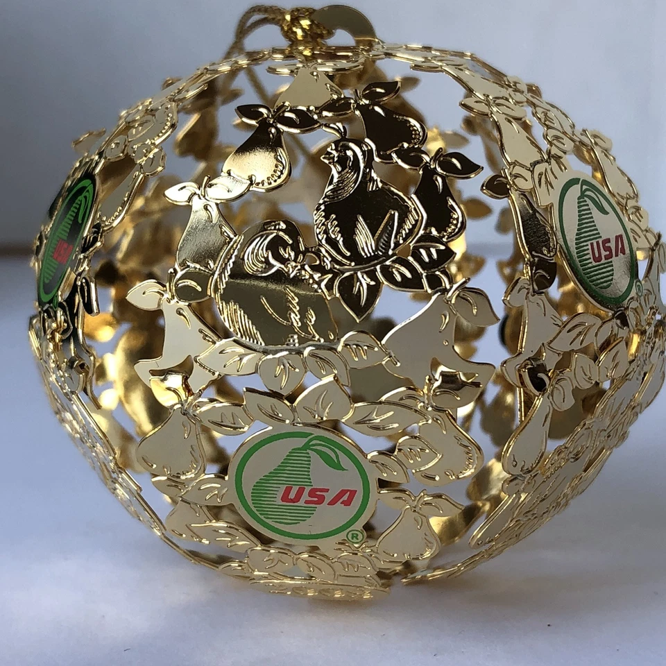 Partridge in a Pear Tree 2008 Pera Metal Bola Abierta Oficina Noroeste EE. UU. Ornamento Foto 4 de 4