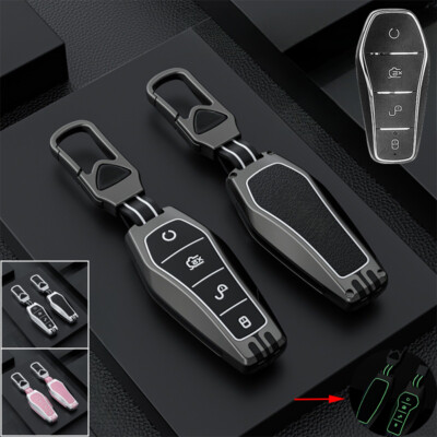 Aluminum Alloy Silicone Car Key Fob Case Cover For BYD Song Tang DM Qin Han EV