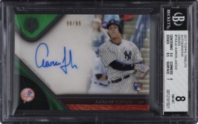 2017 TOPPS TRIBUTE GREEN AARON JUDGE ROOKIE AUTO 99/99 #TA-AJU | eBay