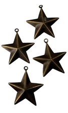 Vintage 4 Piece Lucky Star Jewelry Finding Copper Tone Craft Charm Western ⭐️
