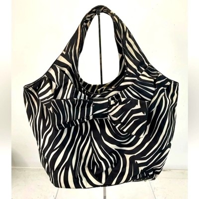 Kate Spade Zebra Animal Print Hobo Handbag Black And White with Red ...