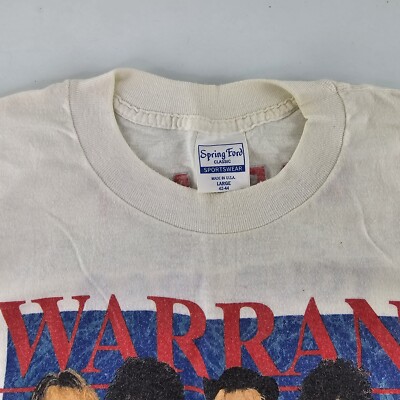 Vintage WARRANT Eats America Tour 1989 Concert Band T-Shirt Large