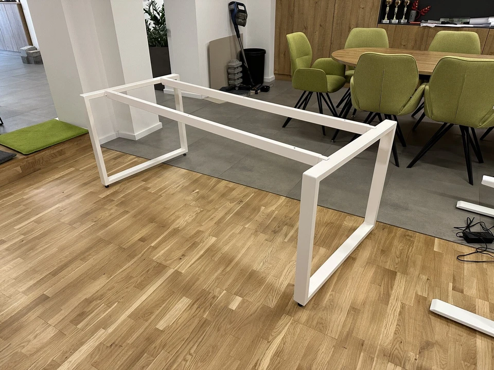 Schreibtischgestell, 180x80 cm, weiß, lackiertes Metall, stabil