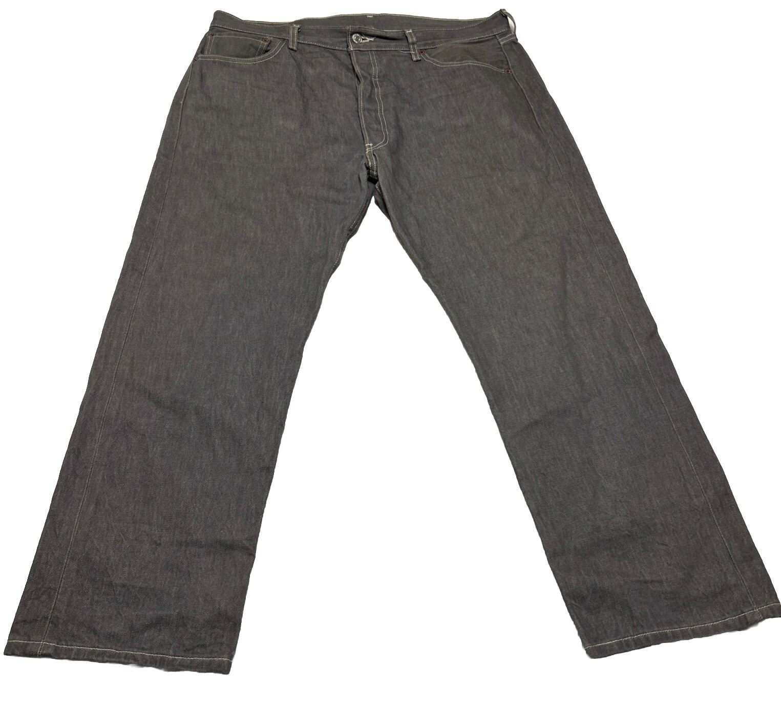 Levis 501 Jeans Mens 38x30 Gray Grey Zip Regular Fit Straight Leg Denim Pants