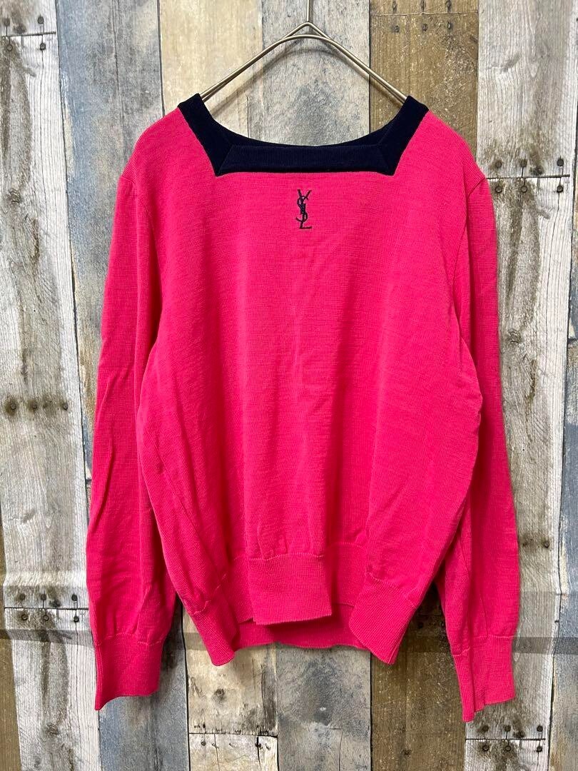 Maglione maglia Yves Saint Laurent vintage logo YSL lana rayon