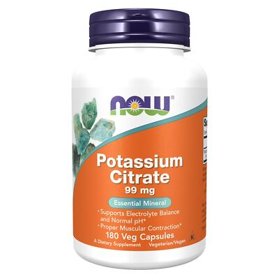 #ad NOW FOODS Potassium Citrate 99 mg 180 Veg Capsules $13.97