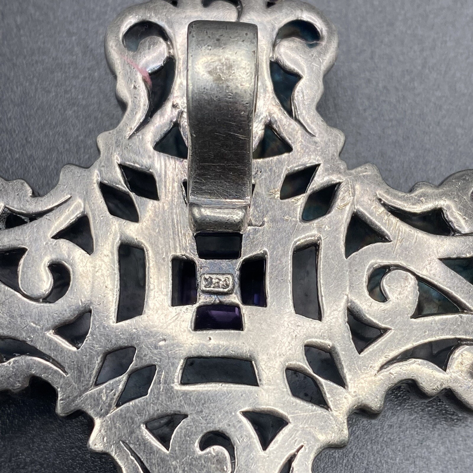 Handmade VTG Solid Sterling Silver 925 Amethyst C… - image 4