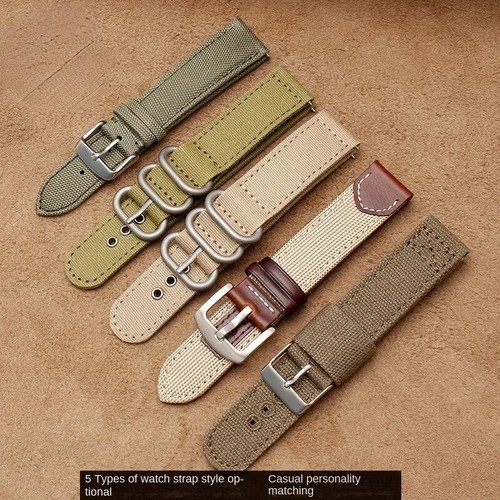 Correa de reloj de lona para Hamilton H682010 H706150 Khaki Field Series 20 correa de 22 mm - Imagen 3 de 28
