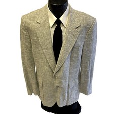 Vtg 50  s Style Men's Gray ATOMIC FLECK Sport Coat ROCKABILLY Jacket LINEN Blazer