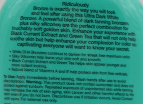 Pro Tan Ridiculously Bronze Ultra Dark White Bronzer Indoor Tanning Lotion 8.5oz - Picture 3 of 4