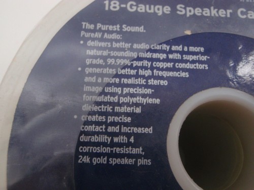 SPEAKER CABLE HOME THEATRE PRO AUDIO AV 18G 18 GAUGE 100FT BELKIN WHITE W/ PINS - Picture 6 of 8