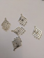 Alloy Connector Rhombus, Antique Silver, About 31x22x1.5mm, Hole 1.5mm, Qty 1