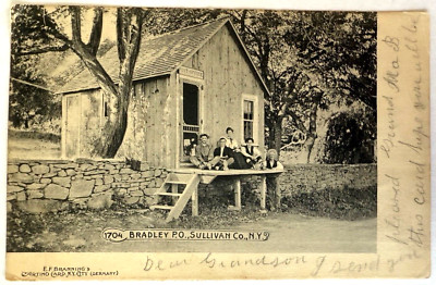 c1906 Postcard Bradley Post Office, Sullivan County, New York B5