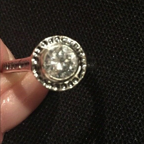 Anello Silpada Argento Sterling 925 Zirconi Martellato Beatitudine Perfetta Misura 9 Cubic R2076 - Foto 5 di 12