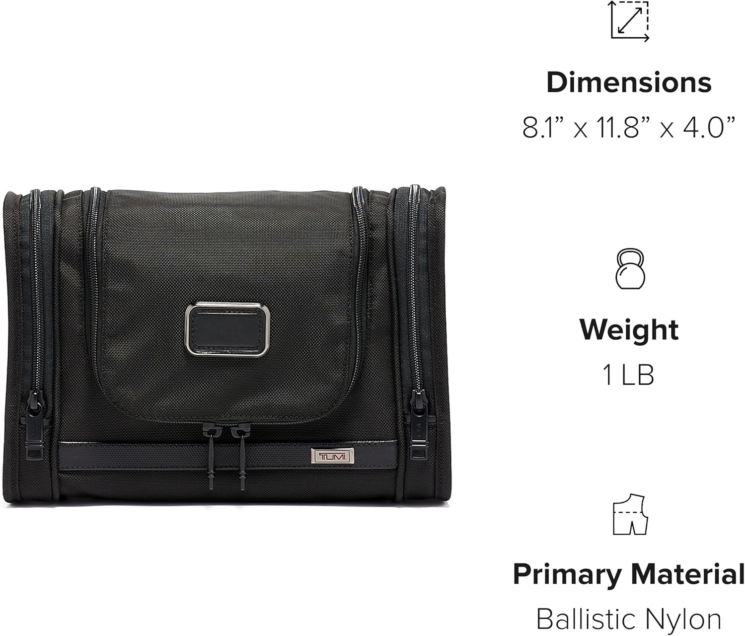 Alpha Hanging Travel Kit - Toiletries & Cosmetics Organizer - Black