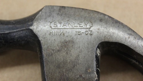 Vintage Stanley H111 1/2 16-OZ Original Holzgriff gebogener Krallenhammer - Bild 3 von 9
