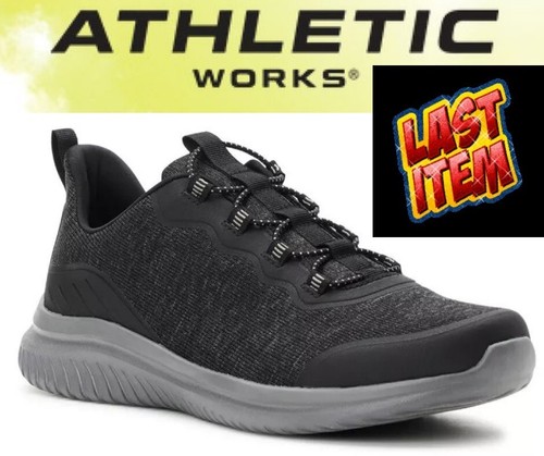 Athletic Works Men’s size 9.5 Rudy Low-Top Sneakers, Color BLACK NEW - Picture 9 of 14
