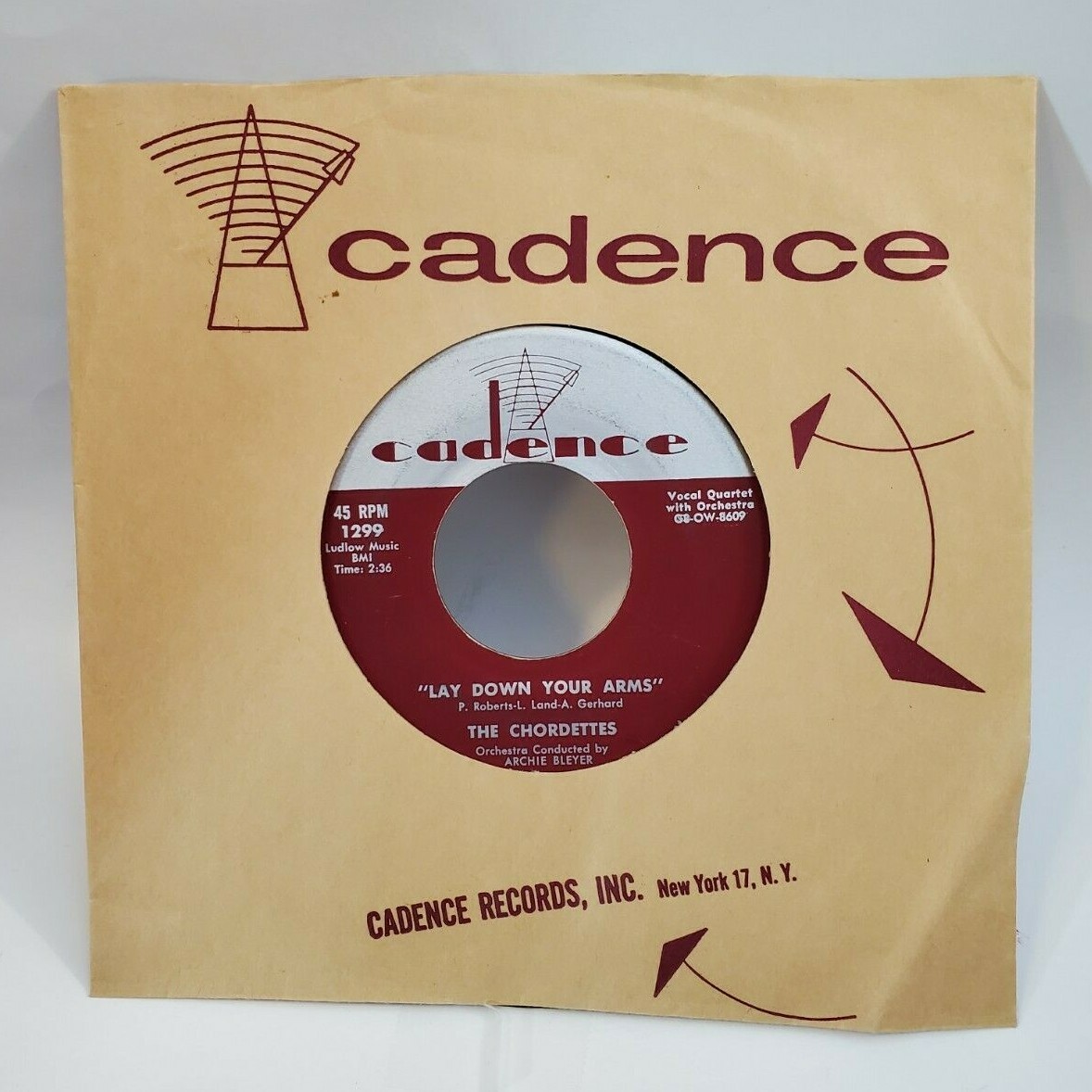 Chordettes LAY DOWN YOUR ARMS / TEEN AGE GOODNIGHT (ROCK 45) #1299