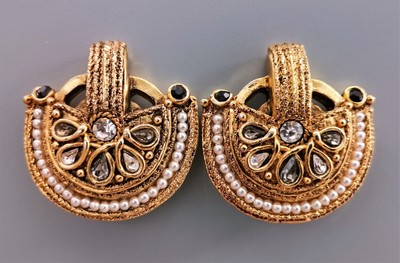 HUGE Claire Deve Paris vintage couture jewellery signed  pristine earrings RARE