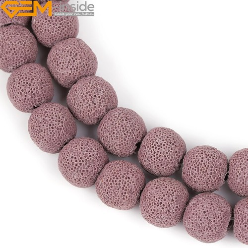 Round Assorted Color Lava Rock Loose Beads Jewelry Making Strand 26-28pcs 14mm - Picture 46 of 58