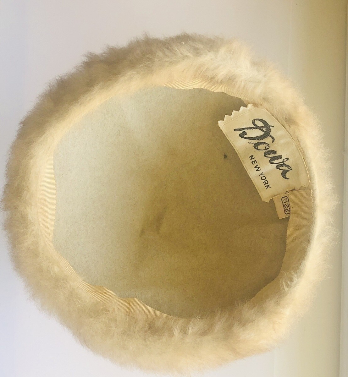 Vintage 50s 60s DOWA NEW YORK BEIGE Mink Fur Hat Cap Women