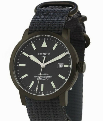 KIENZLE Herren Fliegeruhr - Automatik, Textil Armband, Datum, 10 Bar  KM-416-N-E