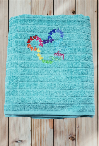 Personalized Monogrammed Aqua Colorful Towel, Mermaid Minnie or Rainbow Mickey - Picture 7 of 10