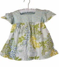 Handmade Baby Girl Dress 6 mos. Cotton Aqua