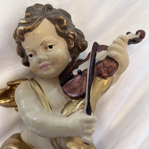 Angel Baroque Style Violin Player Gold Vintage Christmas Decor - Picture 9 of 10