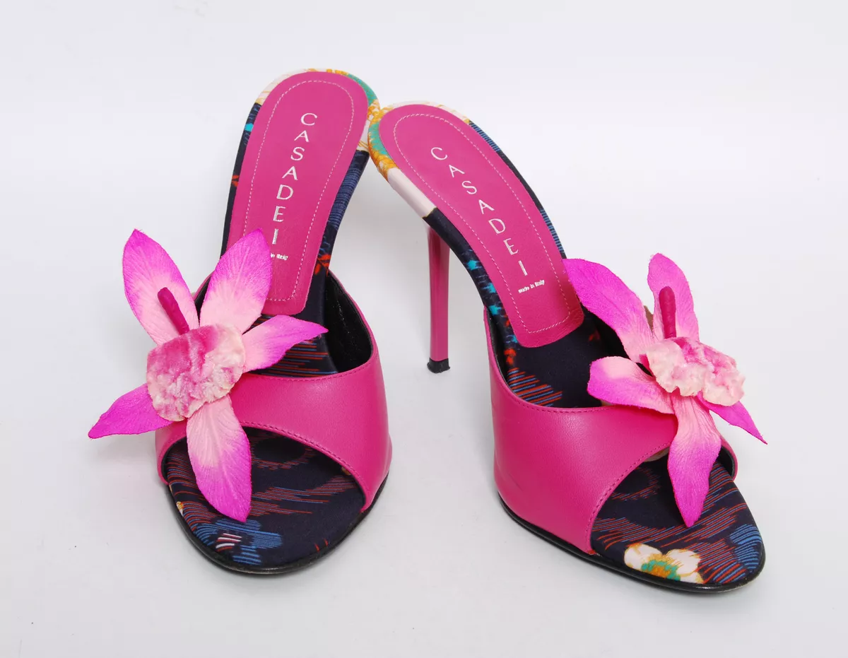 Hot pink floral store heels