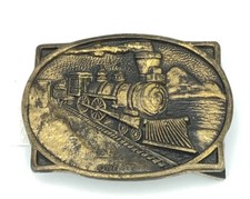 1979 BTS Steam Locomotive Railroad Train Belt Buckle Made In USA - Preowned