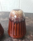 Vintage Monmouth Brown Drip Pottery Tapered Salt & Pepper Shakers — photo 3