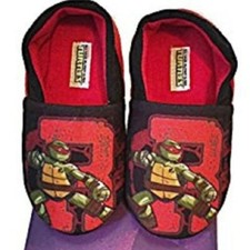 NICKELODEON TEENAGE MUTANT NINJA TURTLES MICHELANGELO TODDLER 7-8 SLIPPERS NEW