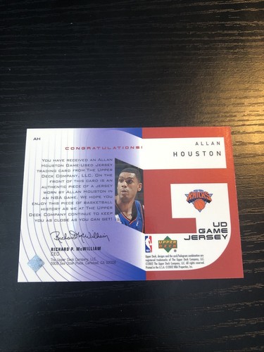 2002-03 Upper Deck UD Game Jerseys 1 #AH Allan Houston H - Picture 2 of 2