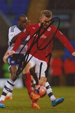 CARDIFF: ARON GUNNARSSON SIGNED 6x4 ACTION PHOTO+COA